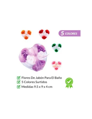 Flores Jabon en Estuche Corazón