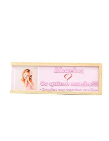 Dominó Personalizado Madera - Comunión Rosa