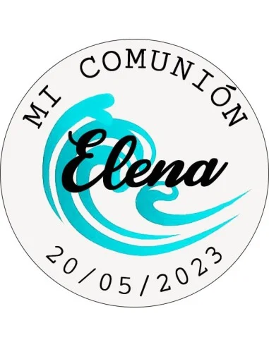 Etiqueta de Comunión - Olas