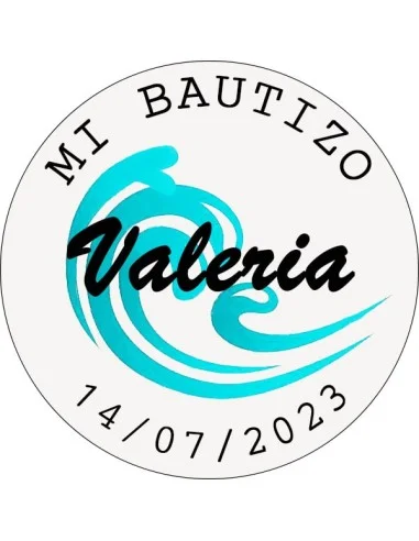 Etiqueta de Bautizo - Olas