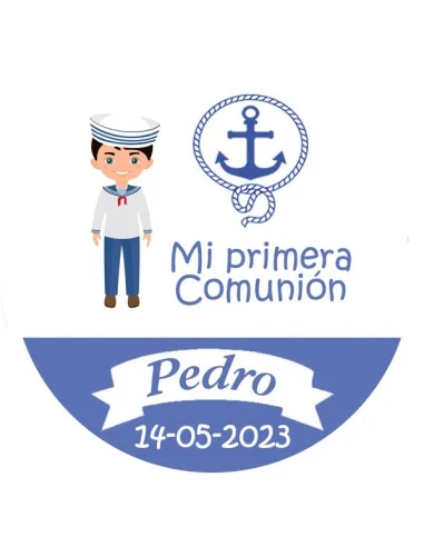 Etiqueta de Comunión - Marinero