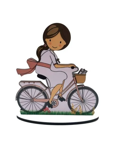 Figura de Tarta de Comunión - Bicicleta Niña