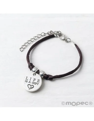 Pulsera con Medalla Árbol "Life is a gift"
