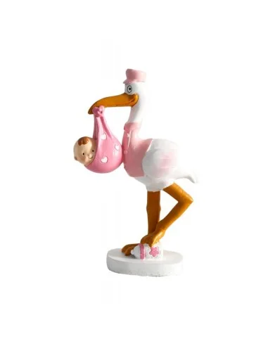 Figura de Tarta de Bautizo - Cigueña Niña