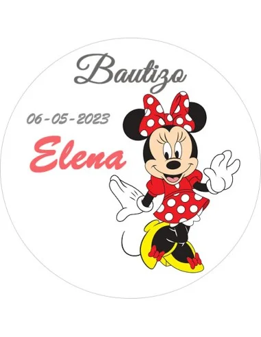 Etiqueta de Bautizo - Minnie