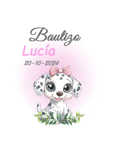 Etiqueta de Bautizo - Dalmata-Niña